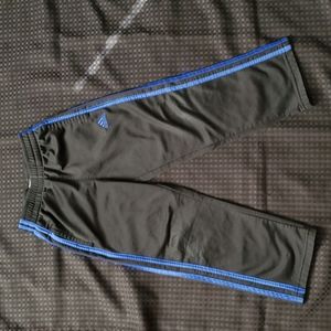 Adidas black & blue pants size 6, polyester, with pockets and elastic waist